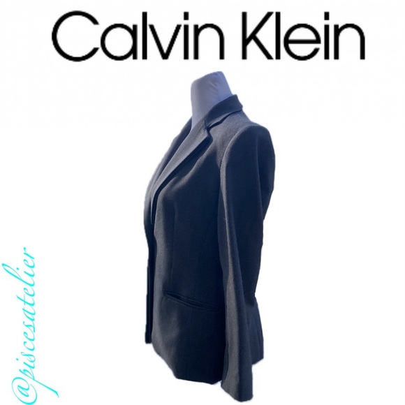 Calvin Klein One Button Blazer in Charcoal, Women’s Size 2 - Picture 8 of 16